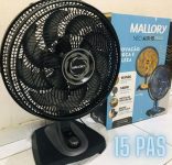 Mallory Neo Air 15 Ventilador de Mesa, Preto/Cinza, 110 V
