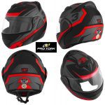 Pro Tork Capacete V-Pro Jet 3 Fosco 58 Preto/Vermelho