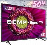 Smart TV Semp Roku Led 50¿ Rk8500 4k UHD HDR Wifi Dual Band, 4 Hdmi, 1 Usb, Com Controle Por Aplicativo