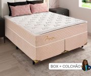 Cama Box Queen Size Biflex Passione com Pillow Top e Molas Pocket 72 x 158 x 198cm – Areia