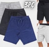 Kit Bermuda Burn Básica Masculina C/ 3 Peças (3 Cores)