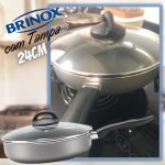 Frigideira Alta com Tampa, Chilli, 24cm, Prata, Brinox