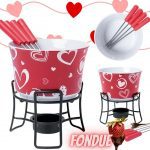 Aparelho de Fondue Cerâmica Brinox Vermelho – 6 Peças 1256/104