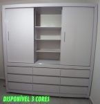 Guarda-Roupa Bartira Arezzo com 3 Portas e 9 Gavetas (3 Cores)