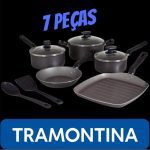 Jogo de Panelas Tramontina Antiaderente – de Alumínio Grafite 7 Peças Loreto