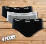 Kit 3 Cuecas Slip Algodão, Mash, Masculino