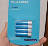 Pilhas Recarregáveis Aaa Multilaser 1000Mah Com 4 Unidades – CB050