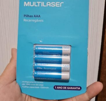 Pilhas recarregáveis AAA Multilaser 1000Mah Com 4 Unidades - CB050