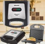 Sanduicheira Mallory Grill Max 750W – Antiaderente Preto e Inox