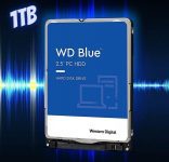 Western Digital Disco rígido móvel WD Blue de 1 TB – 5400 RPM, SATA 6 Gb/s, cache de 128 MB, 2,5 polegadas – WD10SPZX