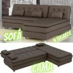 Sofá-Cama Casal 4 Lugares Suede Reclinável – Reclinável Penélope