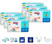 Kit Fralda Turma da Mônica Baby Tam. RN até 4,5kg – 6 Pacotes com 36 Unidades Cada
