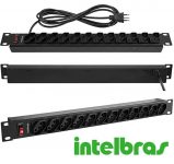 intelbras Protetor Eletrônico com 12 Tomadas para Rack EPR 212 Preto