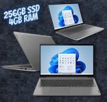 Notebook Lenovo IdeaPad 3i i3-1115G4 4GB 256GB SSD Intel UHD Graphics Windows 11 15.6″, Cinza, 82MD000ABR