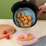 New Silicone Air Fryer Pot Reutilizável Esteira Do Forno Cesta Redonda/Forma Quadrada Parchment Substituição Acessórios