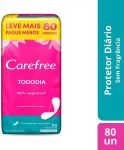 Protetor Diário Todo Dia sem Perfume, Leve 80 Pague 60, Carefree, 80 Unidades