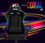 Cadeira Gamer Preta Coral Snake Gaming Rgb Led Reclinável
