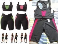 Kit 2 Conjuntos Top + Bermuda Tela Suplex Fitness