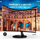 Monitor Samsung LED 23.5″ Widescreen Curvo, Full HD, HDMI/VGA, FreeSync – LC24F390FHLMZD