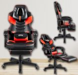 Cadeira Gamer Reclinável e Giratória com Apoio Retrátil para Pés Vermelha ou Azul GT13 – DPX