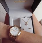 Kit Relógio Champion Feminino + Colar e Brincos Cn29098w