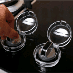 6 Unidades Tampa Botão De Fogão Acrilica Segurança