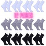 Meia Masculina Kit 12 Pares Cano Alto Longo Sport Algodão