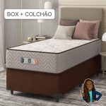Cama Box Solteiro Colchão Espuma D33 Semi Ortopédico Extra Firme Max Marrom 88x188x68cm