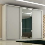 Guarda Roupa Casal com Espelho 3 Portas 6 Gavetas Toulon Espresso Móveis Branco