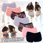 Kit com 7 Shortinhos Bombom Algodão Penteado