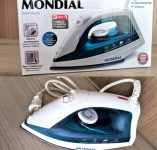 Ferro a Vapor Mondial, Base Antiaderente, 110V, 1200W, Azul – F-32