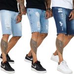 Kit 3 Bermudas Jeans Destroyed