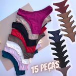 Kit 15 Calcinhas Tanga Microfibra Confort