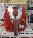 Fritadeira a Ar Mondial, Family Inox Red – 4L, 110V, 1500W – AFN-40-RI