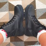 Bota Coturno Militar Feminino Blogueira Cano Alto Com Cadarço Sola de Borracha Antiderrapante 202-GG