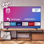 PHILIPS Smart TV 32″ HD Android 32PHG6917/78, Google Assistant, Comando de Voz, HDR, 3 HDMI, Wifi 5G, Bluetooth 5.0, Dolby Atmos