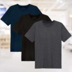 Kit 3 Camisetas Básicas Gola C, Basicamente, Masculino