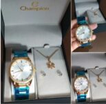 Relógio Champion Feminino Dourado Analógico CN25823W + Pulseira Berloques