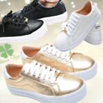 Tênis Couro Feminino Casual Maria Trevo Plataforma