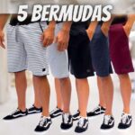 Kit 5 Bermuda Moletom Academia Treino Masculina Original Ducam