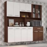 Cozinha Compacta Poliman Móveis Clara com Balcão – 12 Portas 1 Gaveta