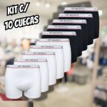 Kit 10 Cuecas Boxers Infantil Box Algodão Cotton Conforto