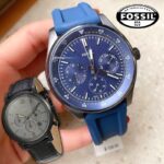 Relógio Fossil, Pulseira de Silicone, Masculino Azul FS5577/8AN OU FS5579/0MN Marrom