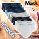 Kit 10 Cuecas Slip Algodão Infantil, Mash, Meninos