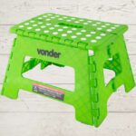 Banqueta Plástica Dobrável, Verde, Altura 220 Mm, Vonder