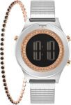 Kit Technos Feminino Digital Prata – BJ3927AC/K1P
