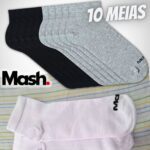Kit 10 Meias Sapatilha Algodão, Mash, Masculino