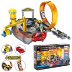 Pista de Carrinhos Auto Mecânica Guindaste Lançador Looping – Polibrinq