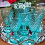 Jogo de 6 Taças Diamond Azul Tiffany