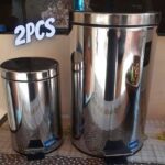 Kit Lixeira Inox com Pedal e Tampa 3L e 12L – 2 Peças Brinox Standard
